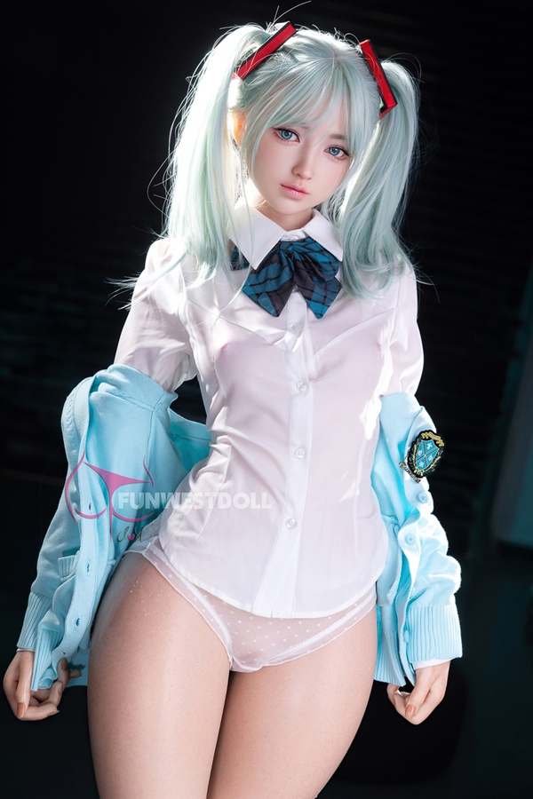 159cm A Cup Silicone Blue Eyes Thin Lips Small Breasts Anime Sex Doll Detail View 5