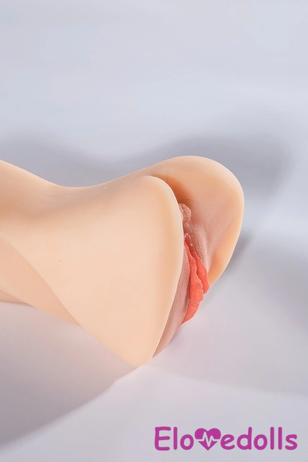 Búp bê tình dục ngực trung bình TPE 18cm, mắt hổ phách hồng, thân hình 5