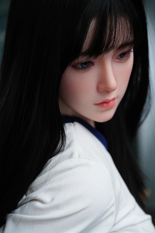 160cm D Cup TPE&Silicone Gray Eyes Thin Lips Black American Sex Doll Gallery 6