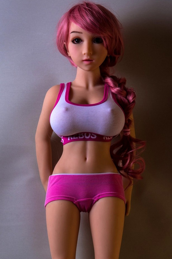 100cm A Cup TPE Glossy Lips Gray Eyes Voluptuous Mini Sex Doll Detail View 4