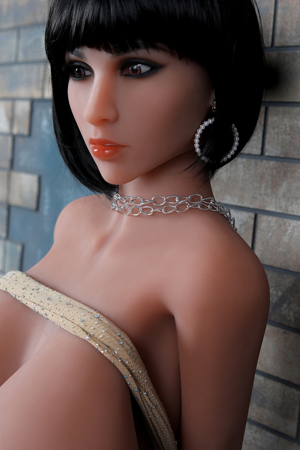 153cm G Cup TPE Amber Eyes Thin Lips Black Thick Sex Doll Gallery 6