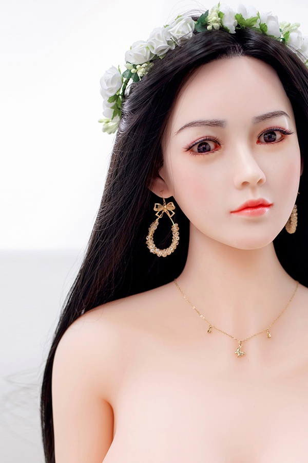 158cm B Cup TPE Body&Silicone Head Thin Lips Black Petite Breasts Asian Sex Doll Detail View 2