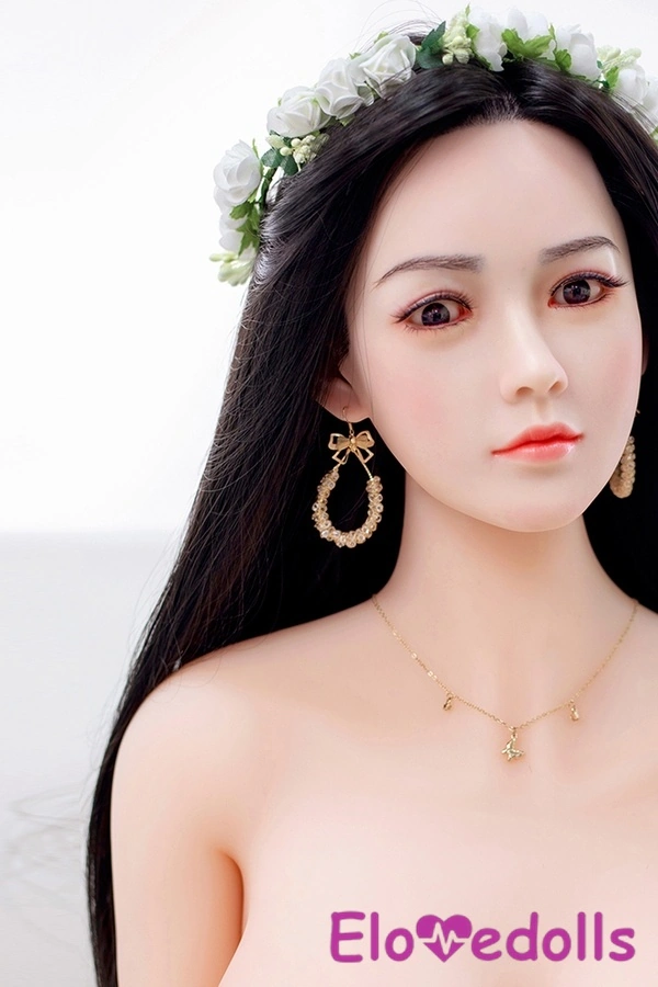 158cm B Cup TPE Body&Silicone Head Thin Lips Black Petite Breasts Asian Sex Doll Detail View 2