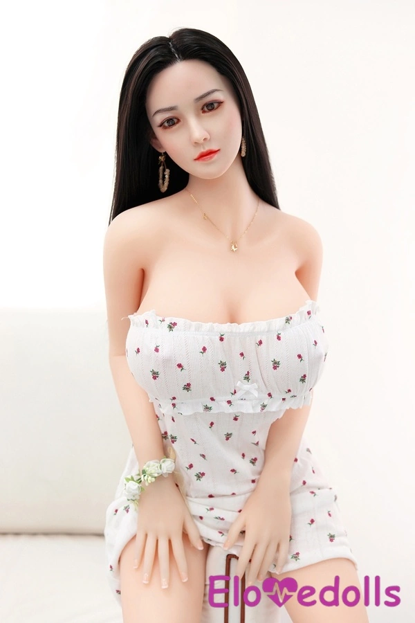 158cm B Cup TPE Body&Silicone Head Petite Breasts Amber Eyes Asian Sex Doll Detail View 4