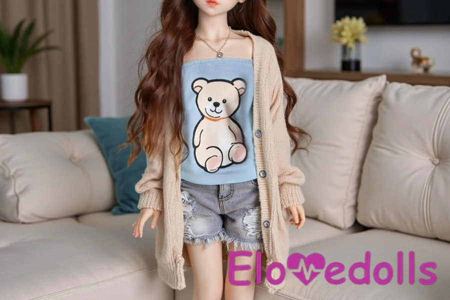 60cm B Cup TPE Thin Lips Brown Petite Breasts Anime Sex Doll Gallery 3