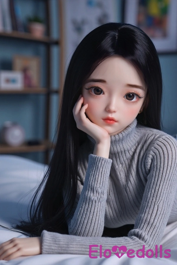 60cm B Cup TPE Petite Breasts Gray Eyes Black Sex Doll Gallery 2