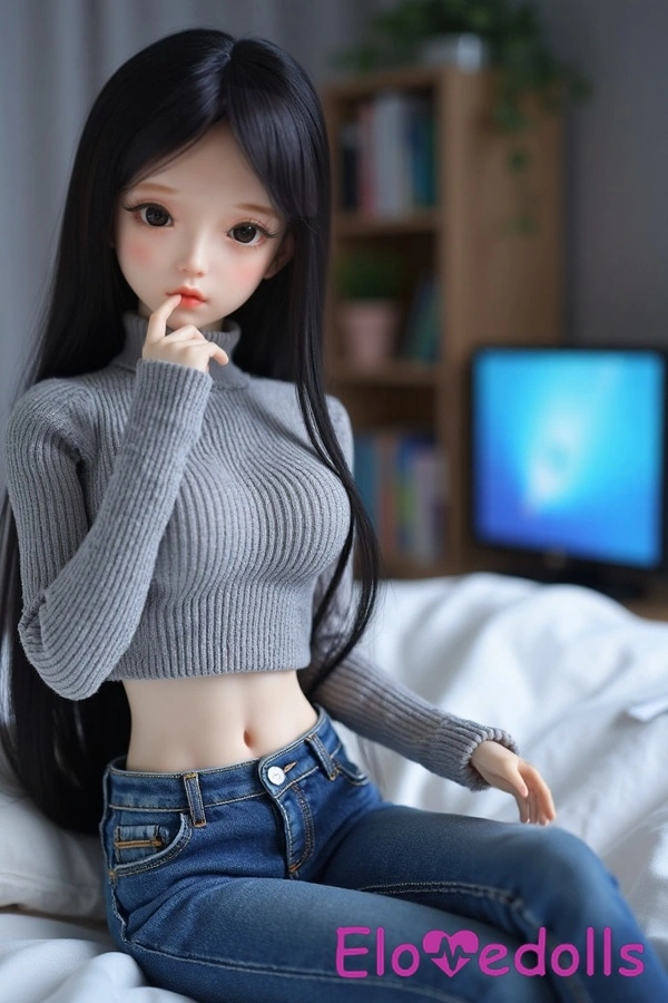 60cm B Cup TPE Black Petite Breasts Thin Lips Sex Doll Gallery 4