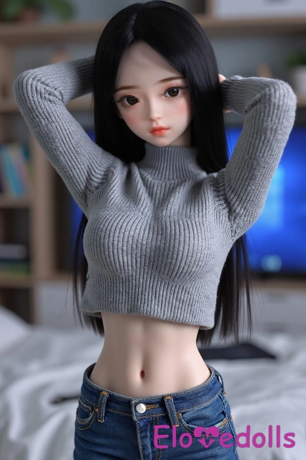 60cm B Cup TPE Thin Lips Black Petite Sex Doll Gallery 5