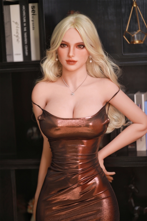 166cm E Cup TPE Blonde Amber Eyes Glossy Lips Sex Doll Gallery 3