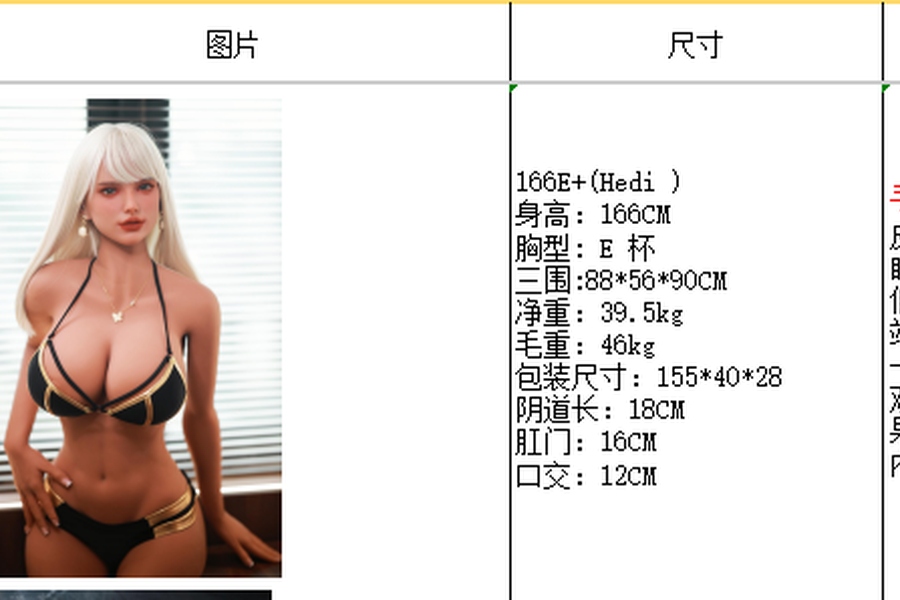 166cm E Cup TPE Voluptuous Glossy Lips Amber Eyes Sex Doll Detail View 20