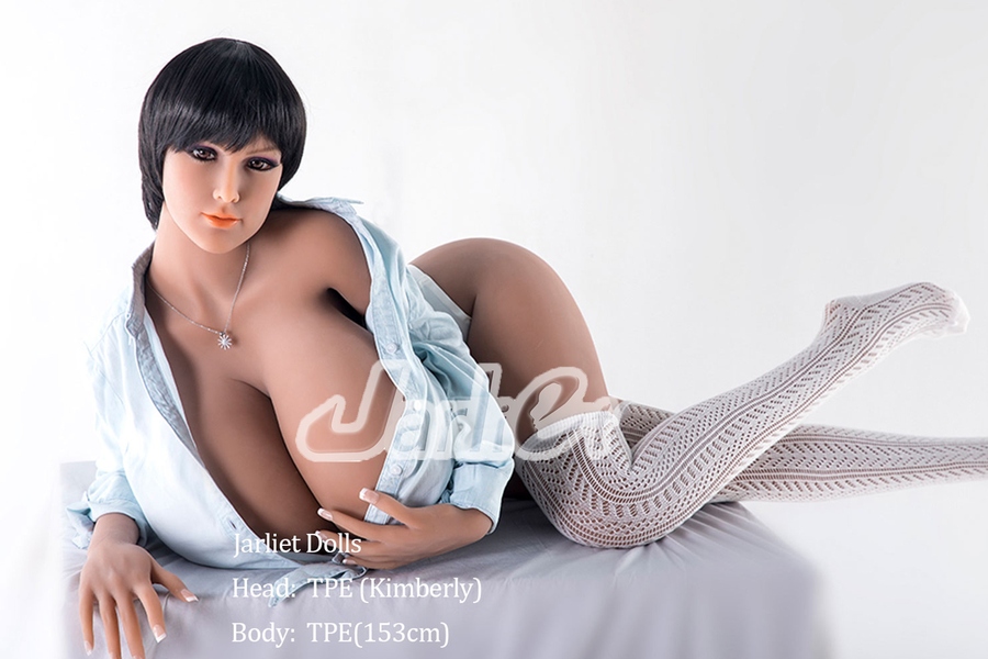 153cm F Cup TPE Black Glossy Lips Petite Breasts Realistic Sex Doll Detail View 4