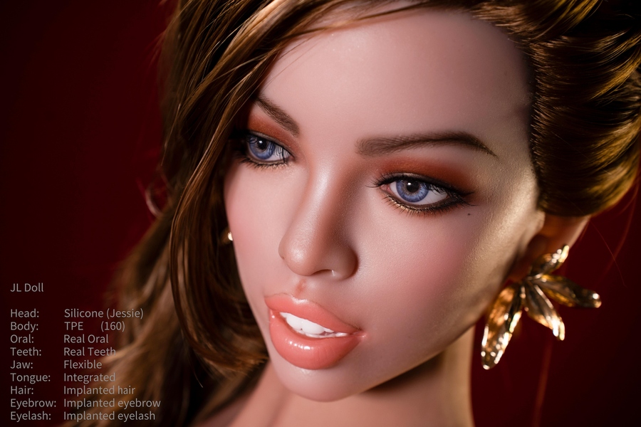 160cm C Cup Silicone Head & TPE Body Small Breasts Thin Lips Red Realistic Sex Doll Gallery 4