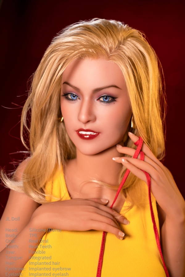 148cm C Cup Silicone Head & TPE Body Amber Eyes Voluptuous Blonde Lifelike Sex Doll Product
