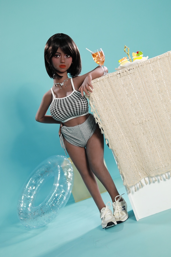 105cm D Cup TPE Black Thin Lips Hazel Eyes Sex Doll Product