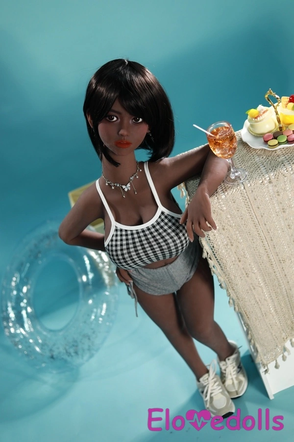 105cm D Cup TPE Thin Lips Hazel Eyes Petite Black Sex Doll Gallery 2