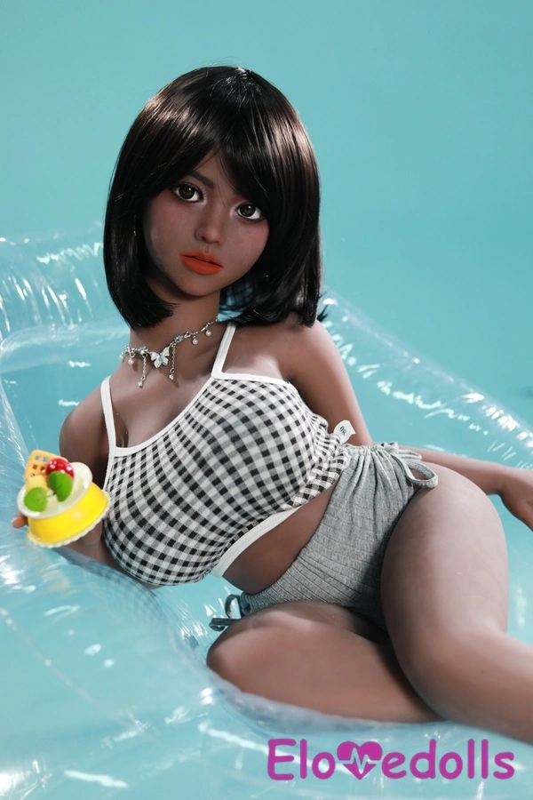 105cm D Cup TPE Hazel Eyes Thin Lips Black Sex Doll Detail View 4