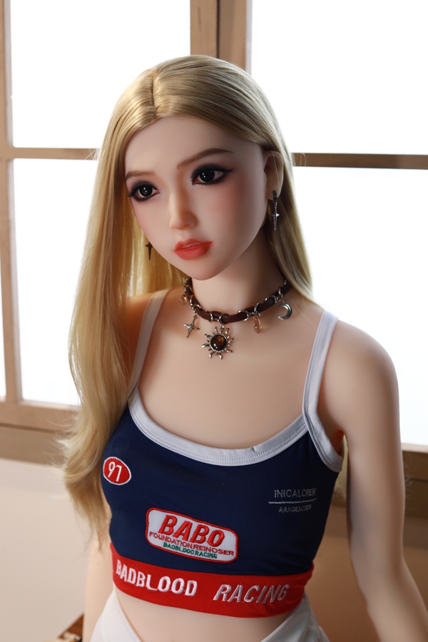 155cm A Cup TPE Thin Lips Gray Eyes Blonde Lifelike Sex Doll Detail View 16