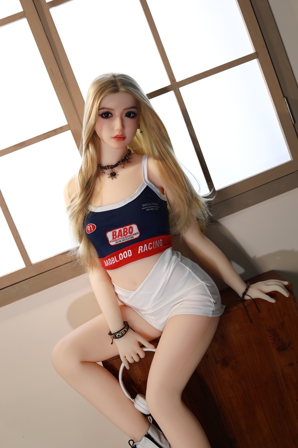 155cm A Cup TPE Thin Lips Blonde Gray Eyes Lifelike Sex Doll Detail View 18