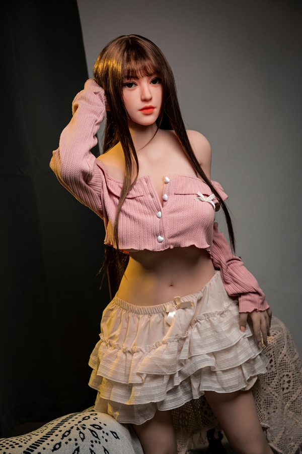 160cm D Cup TPE Amber Eyes Thin Lips Brunette Sex Doll Detail View 4