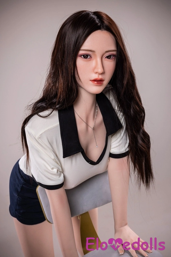 170 cm C-korviga TPE ja silikoonist must volüümikas väikeste rindadega seksinukk, detailvaade 6